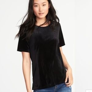 Old Navy black velour tee XXL NWT